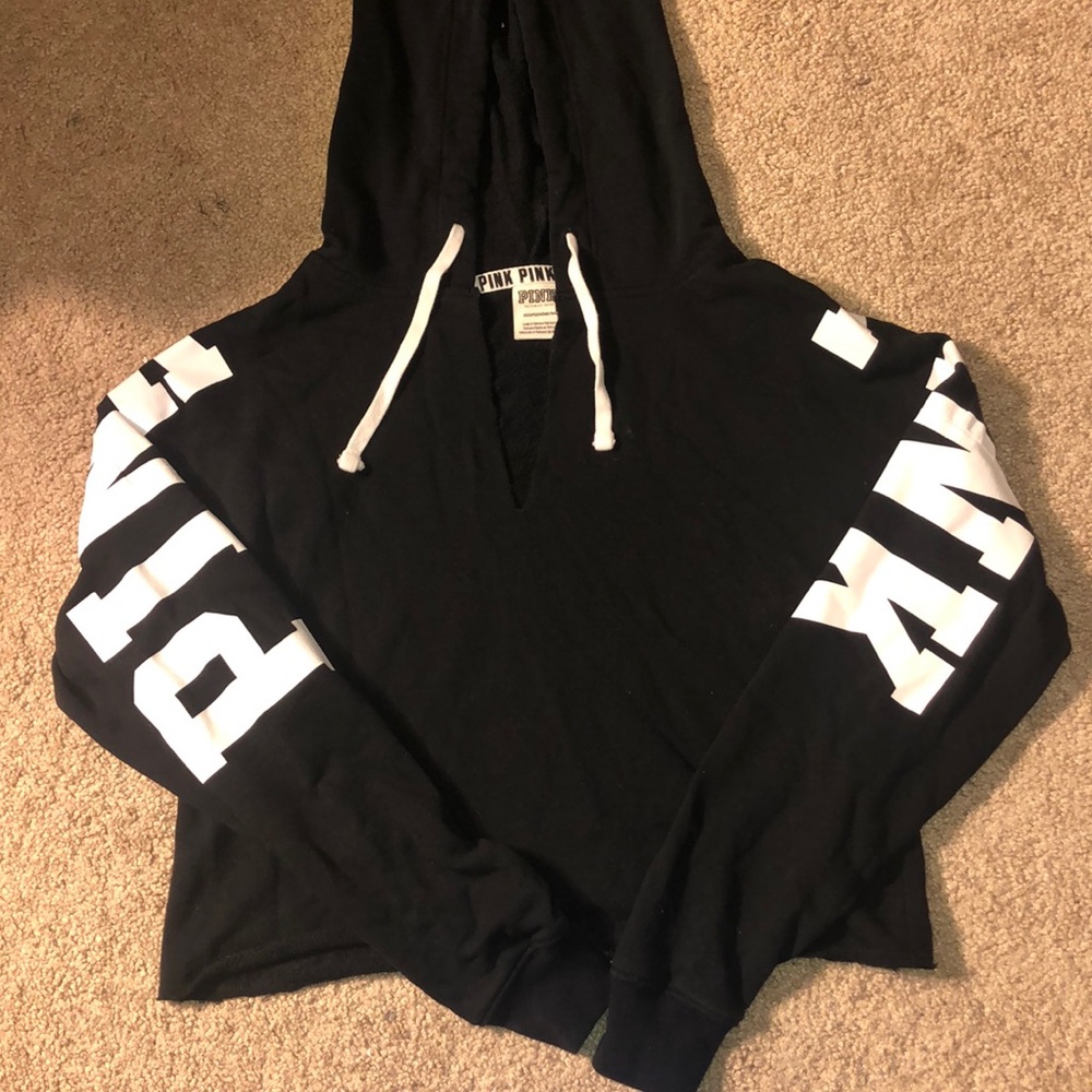 PINK Cropped Hoodie